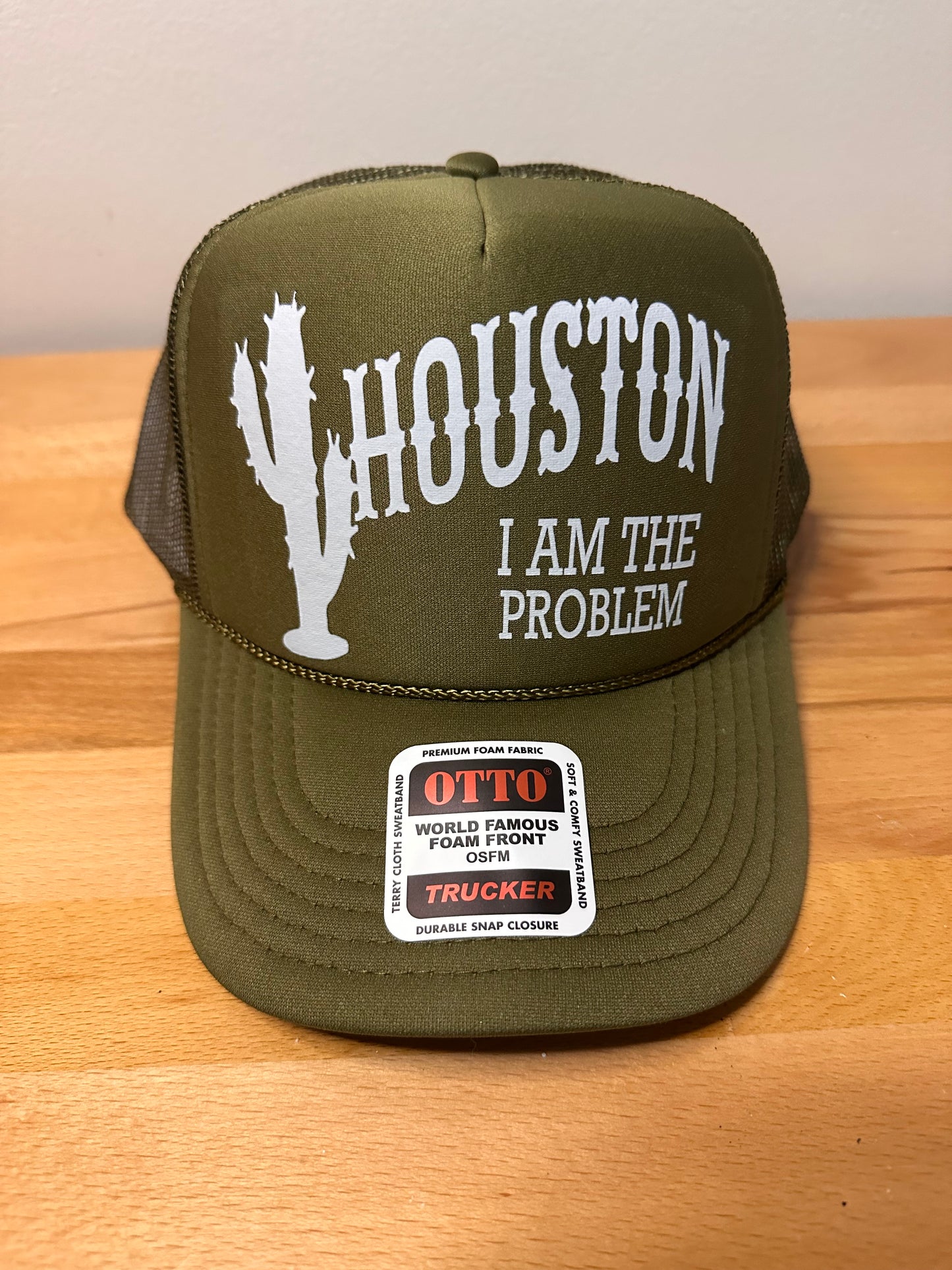 Houston I am the problem dtf printed foam trucker hat