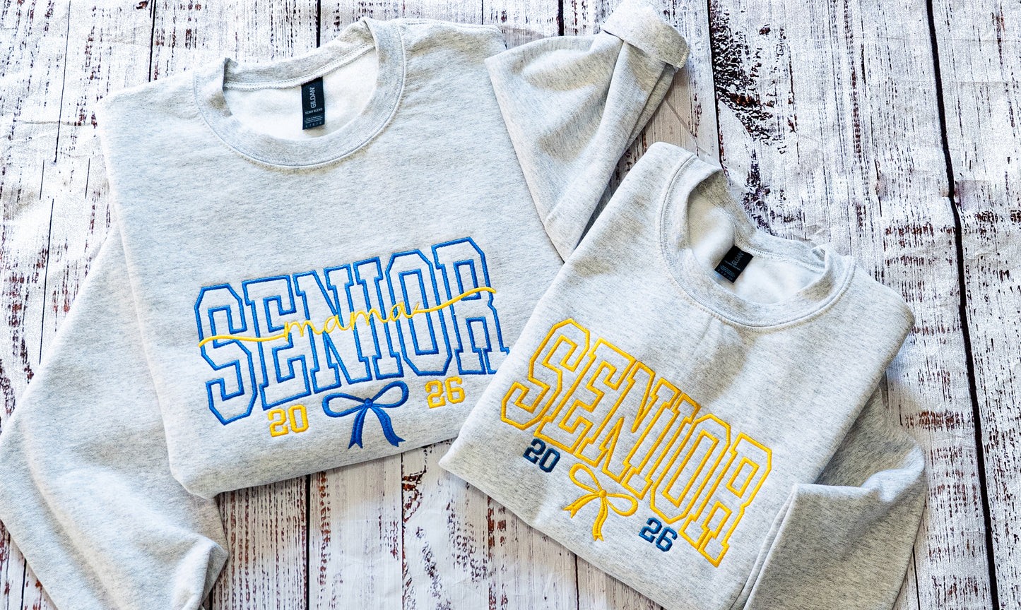 Embroidered Senior Mama Crewneck