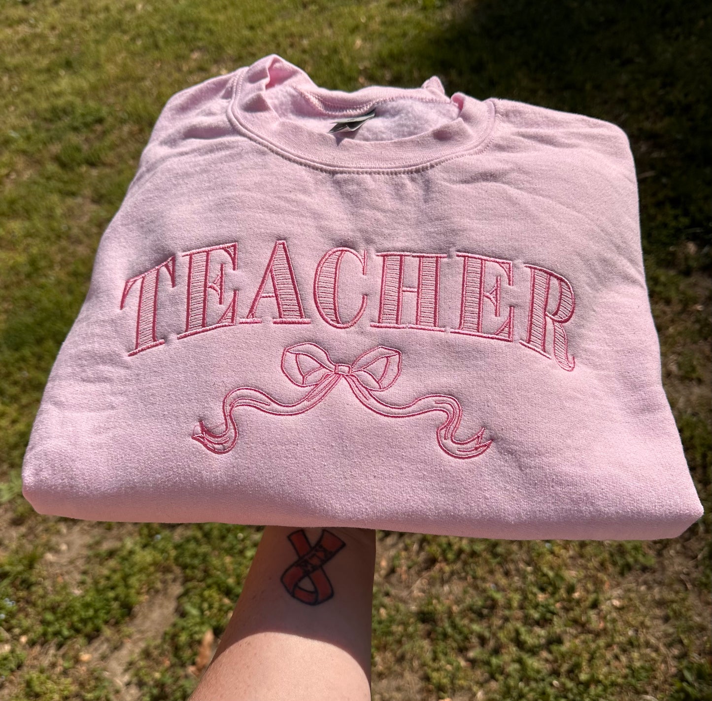 Embroidered Teacher Crewneck