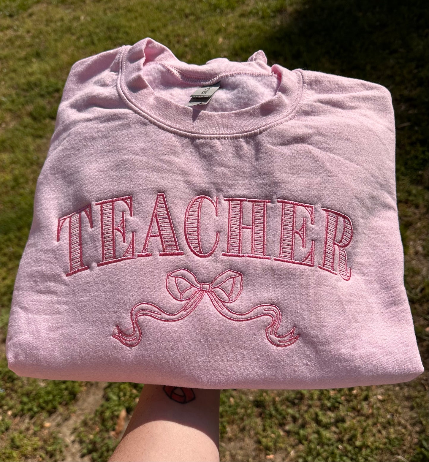 Embroidered Teacher Crewneck