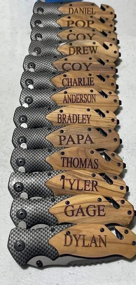Engraved knives