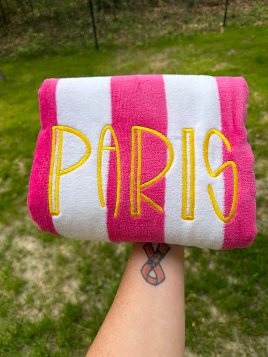Personalized Embroidered Beach Towel
