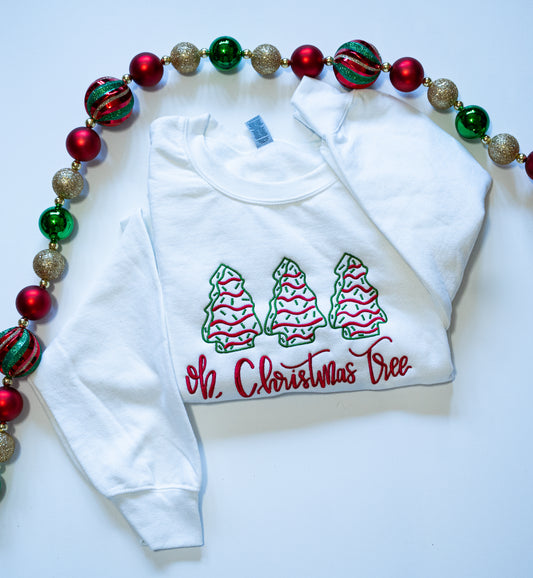 Oh, Christmas Tree Embroidered Crewneck