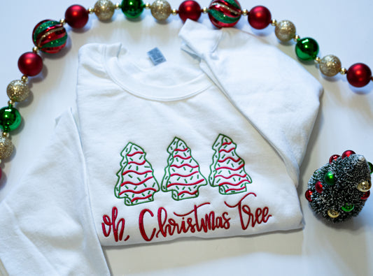 Oh, Christmas Tree Embroidered Crewneck
