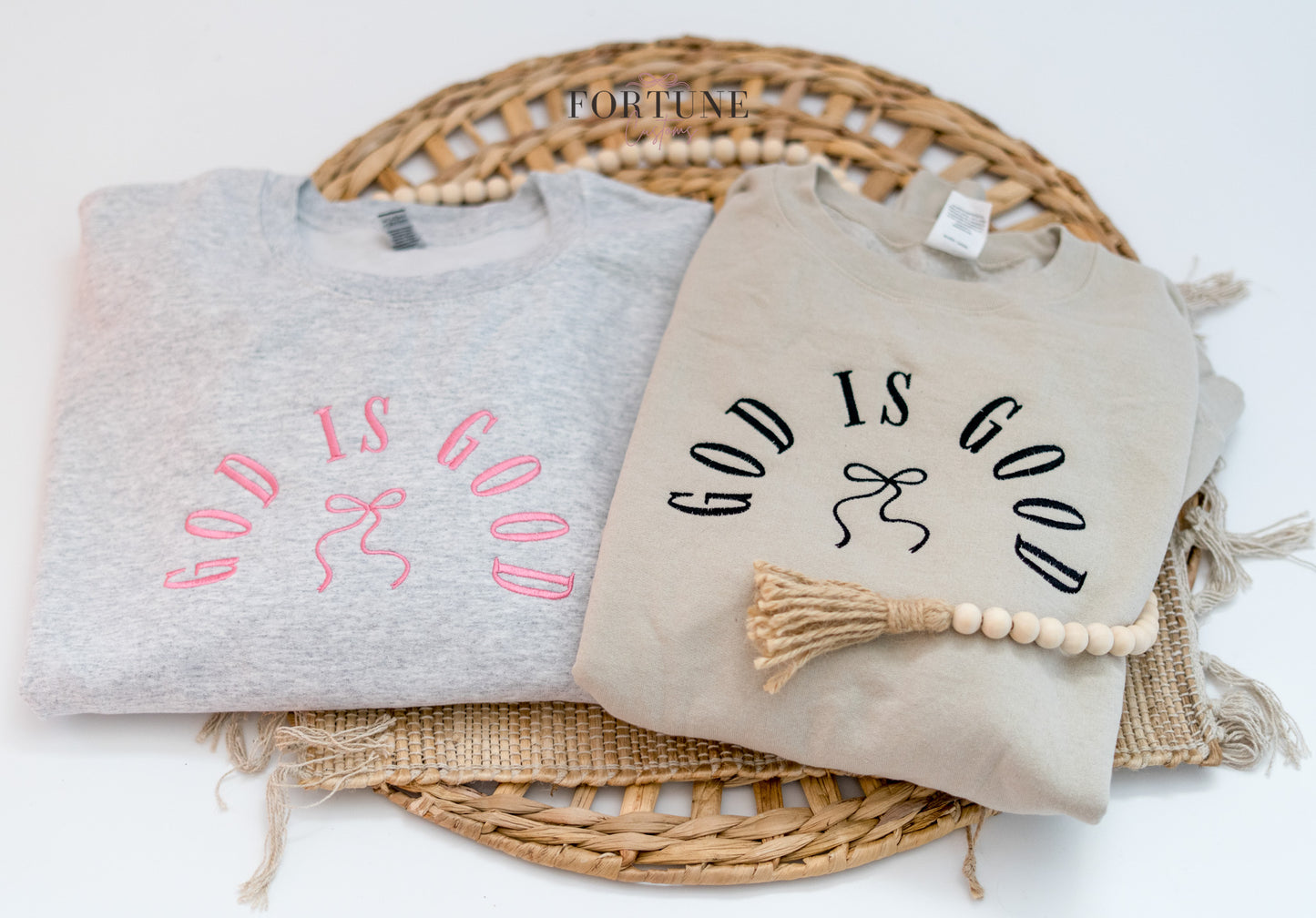 “God is good” embroidered crewneck