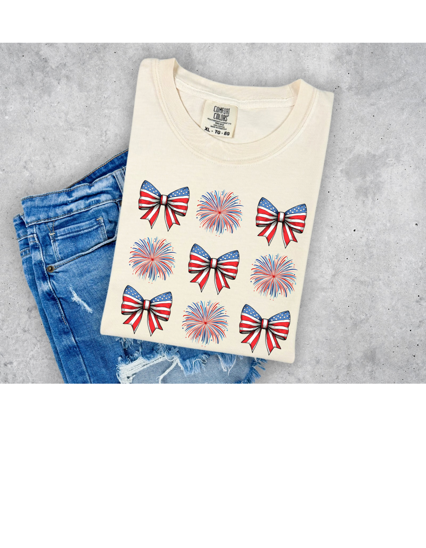 Bows and fireworks t-shirt