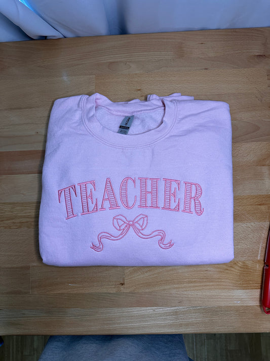 Embroidered Teacher Crewneck