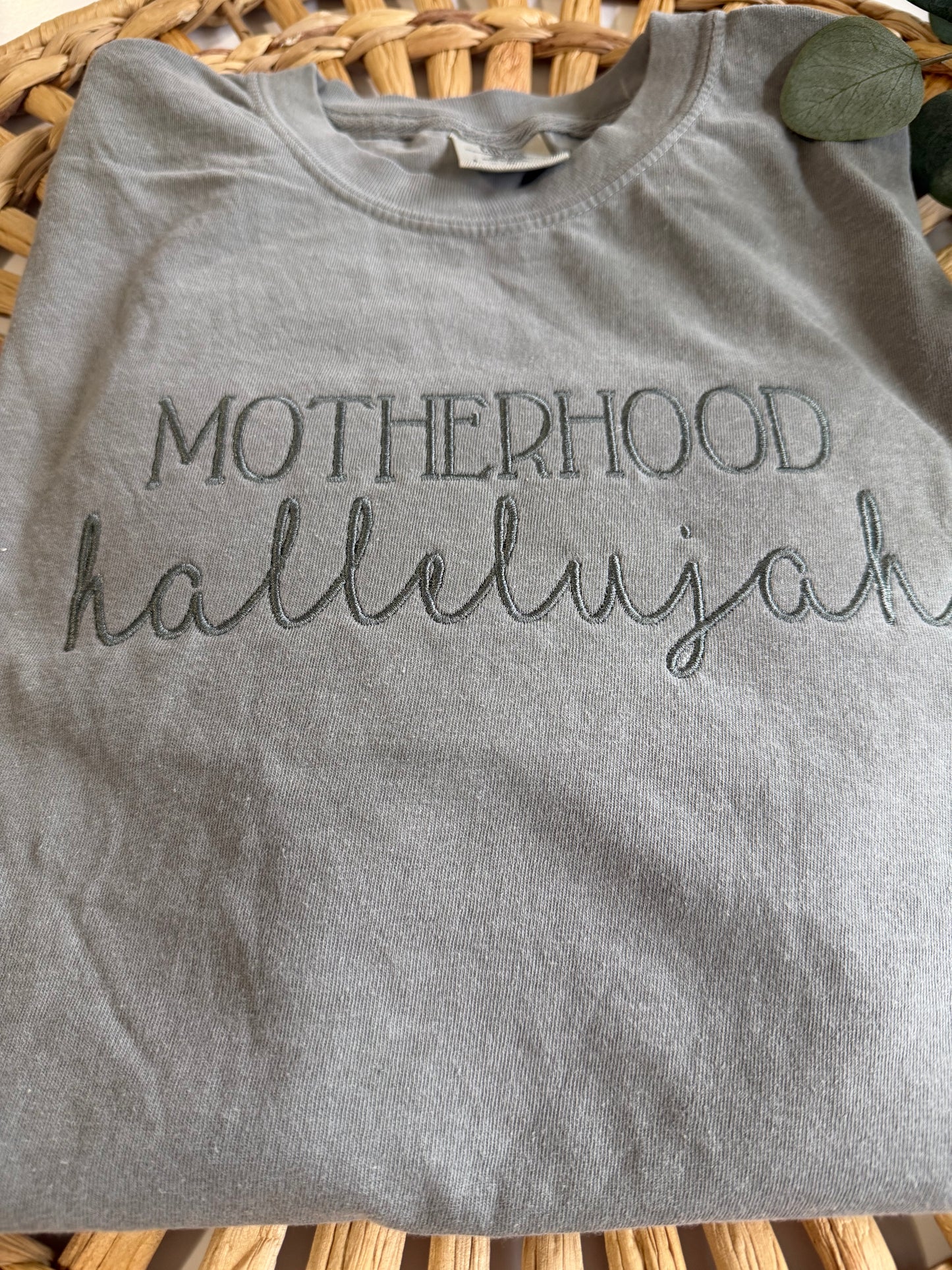 Motherhood Hallelujah Embroidered Tee