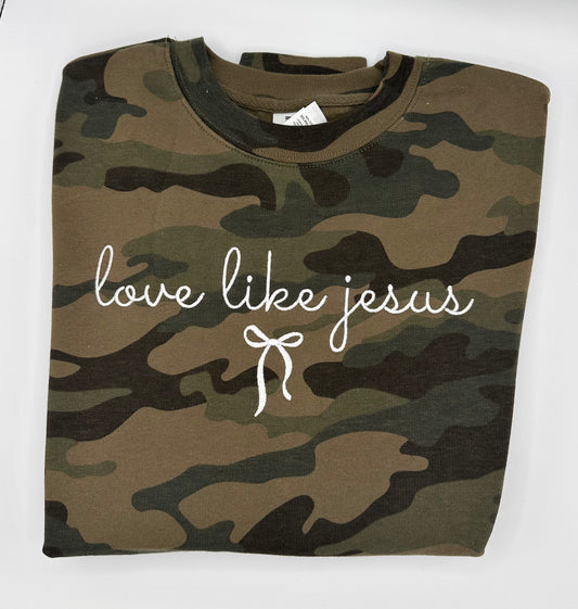 Love Like Jesus Camo Crewneck