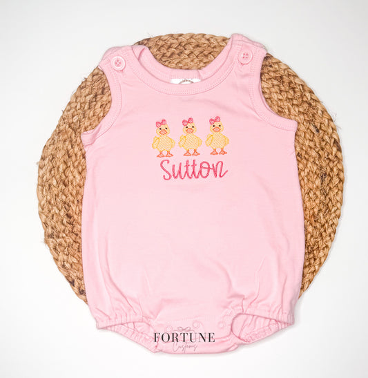 Triple Duck embroidered sleeveless bubble