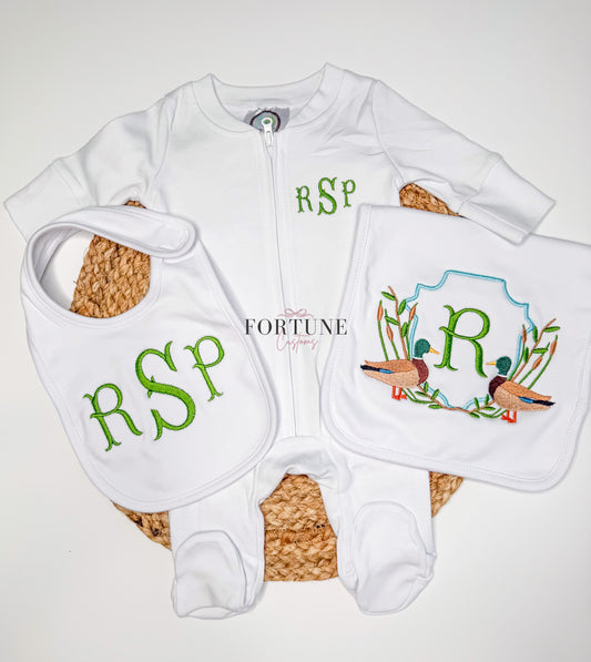 Mallard Duck Embroidered Baby Bundle