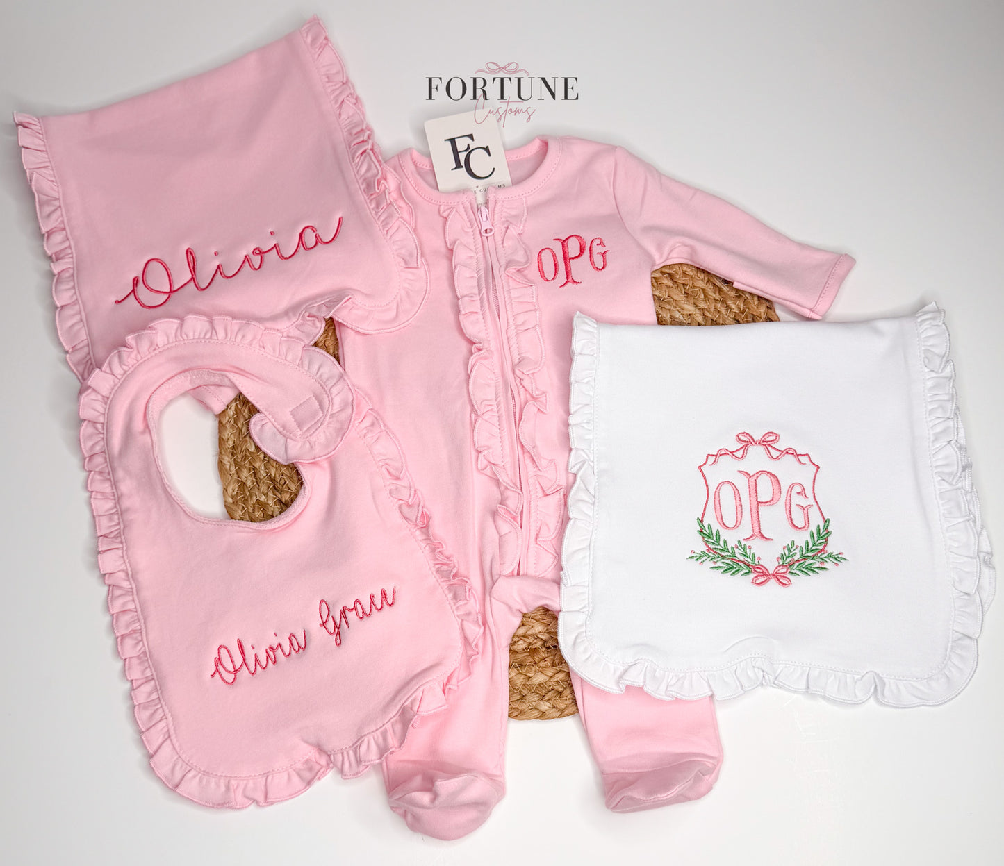 Babygirl embroidered baby bundle