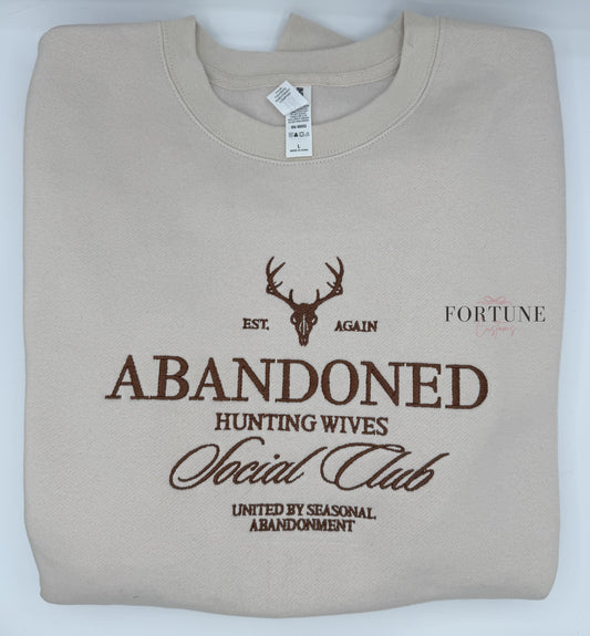 Embroidered Abandoned Hunting Wives Social Club Crewneck