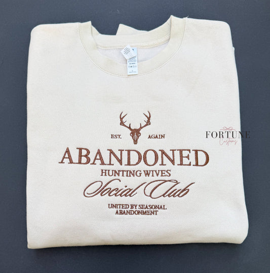 Embroidered Abandoned Hunting Wives Social Club Crewneck